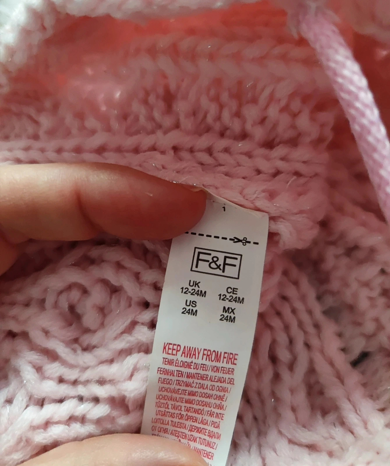 F&F bojtos kötött téli megkötős sapka (12-24 hó) 3