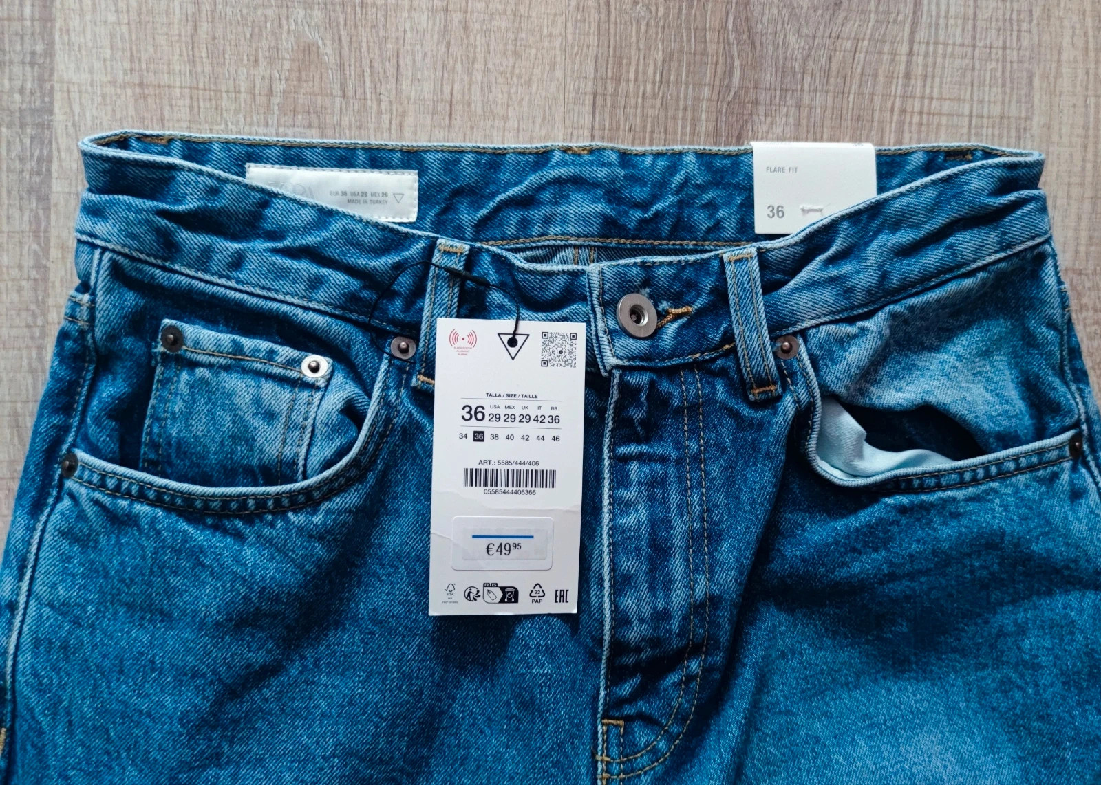 Új! 36-os trendi Zara Flare fit magas derekú farmer 4