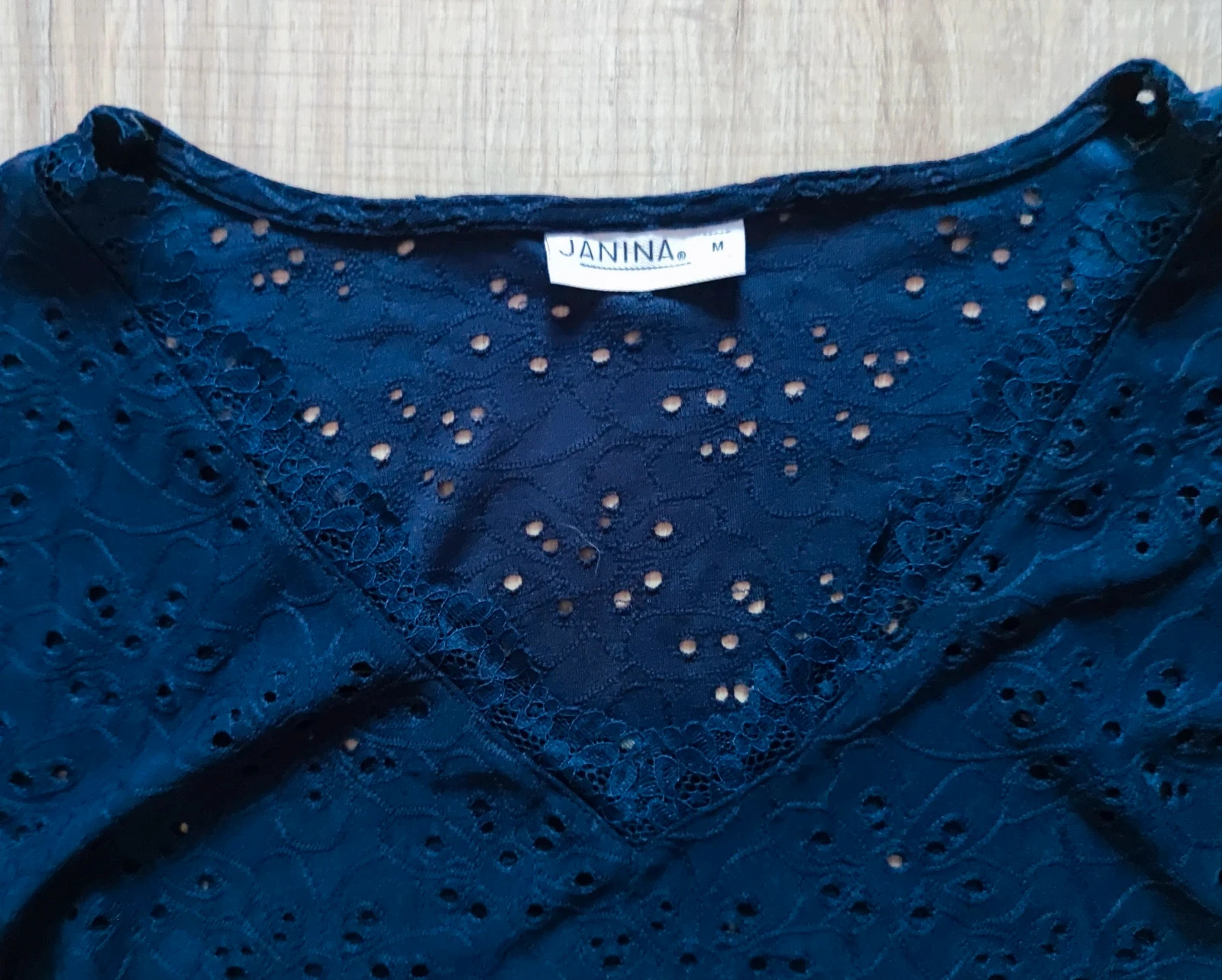 Új! M/L elegáns madeira csipkés rövidujjú blúz 3