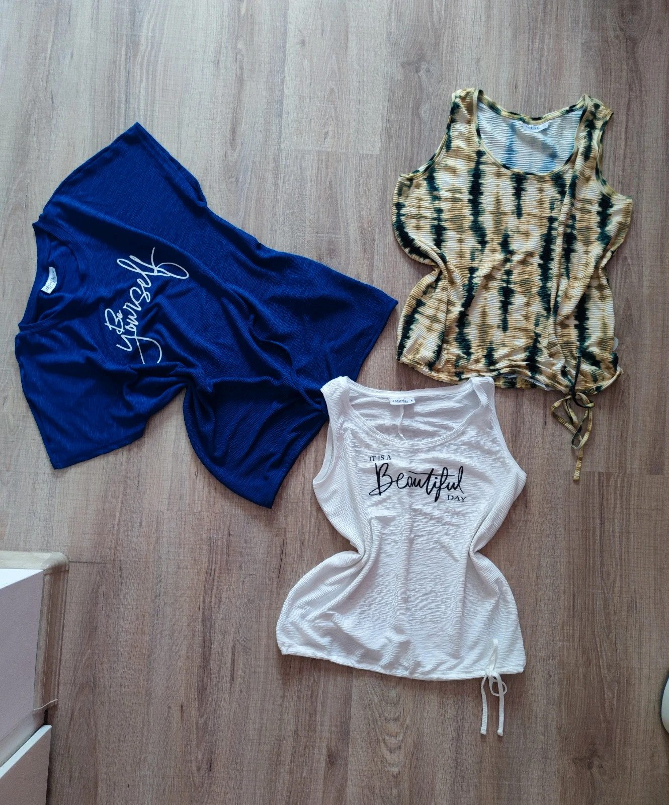 Új! Janina M/L bordázott laza nyári felső csomag (3 db) 1