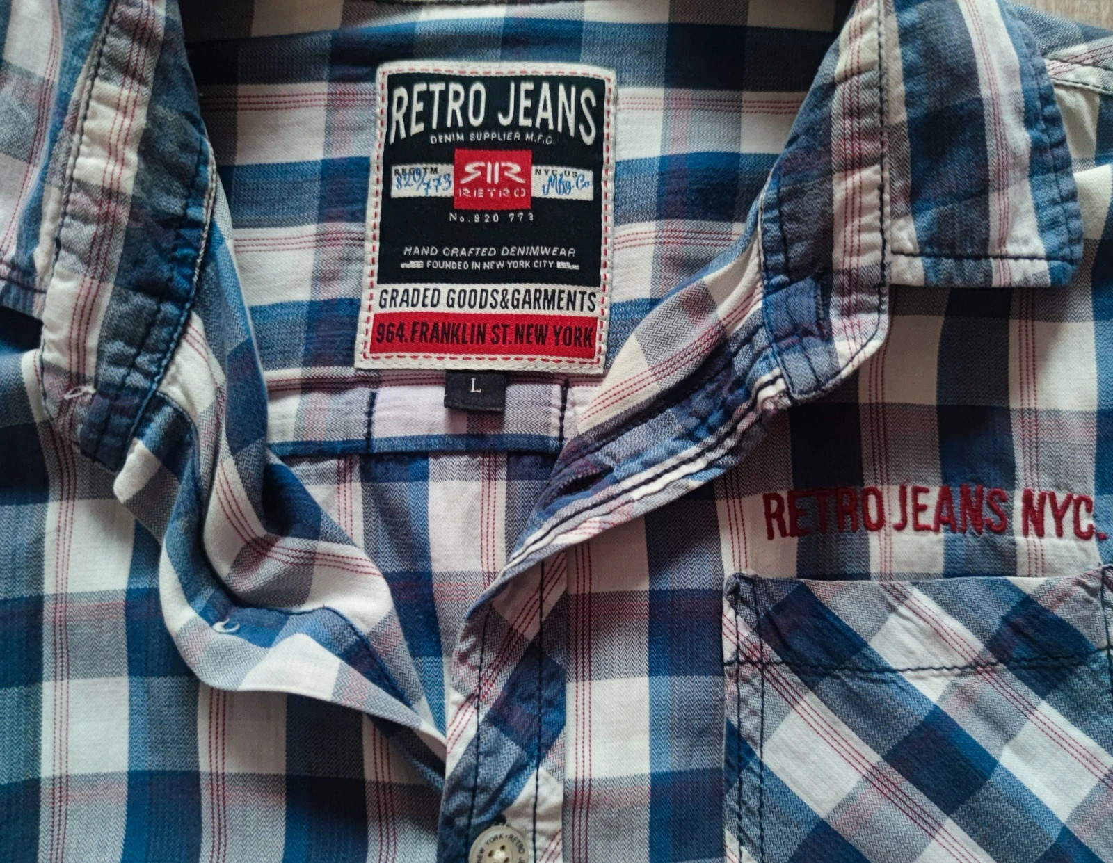 Hibátlan L-es Retro Jeans kockás férfi ing 1