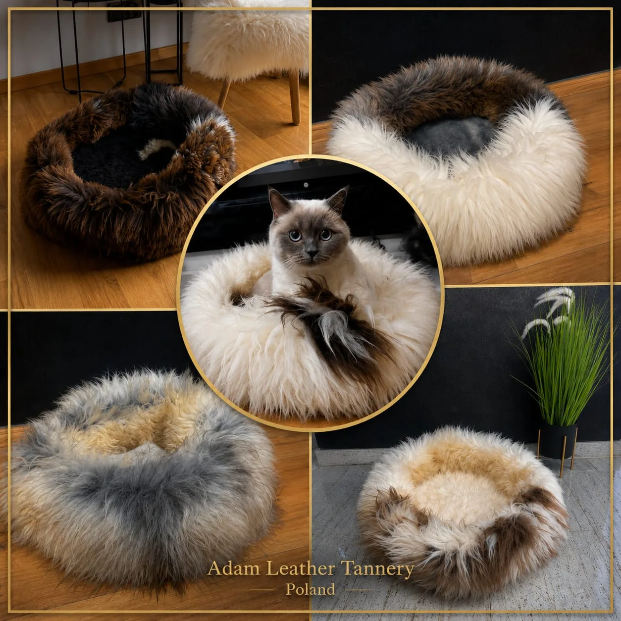 Natural Sheepskin Cat beds 50cm, 70cm, Premium 2