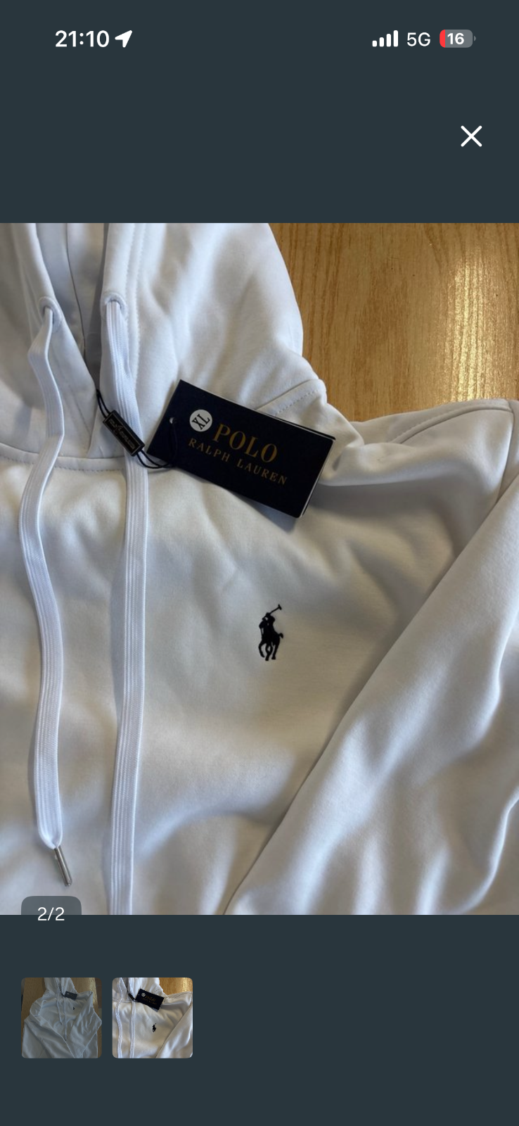 Sudadera Polo Ralph Lauren blanca con cremallera 1