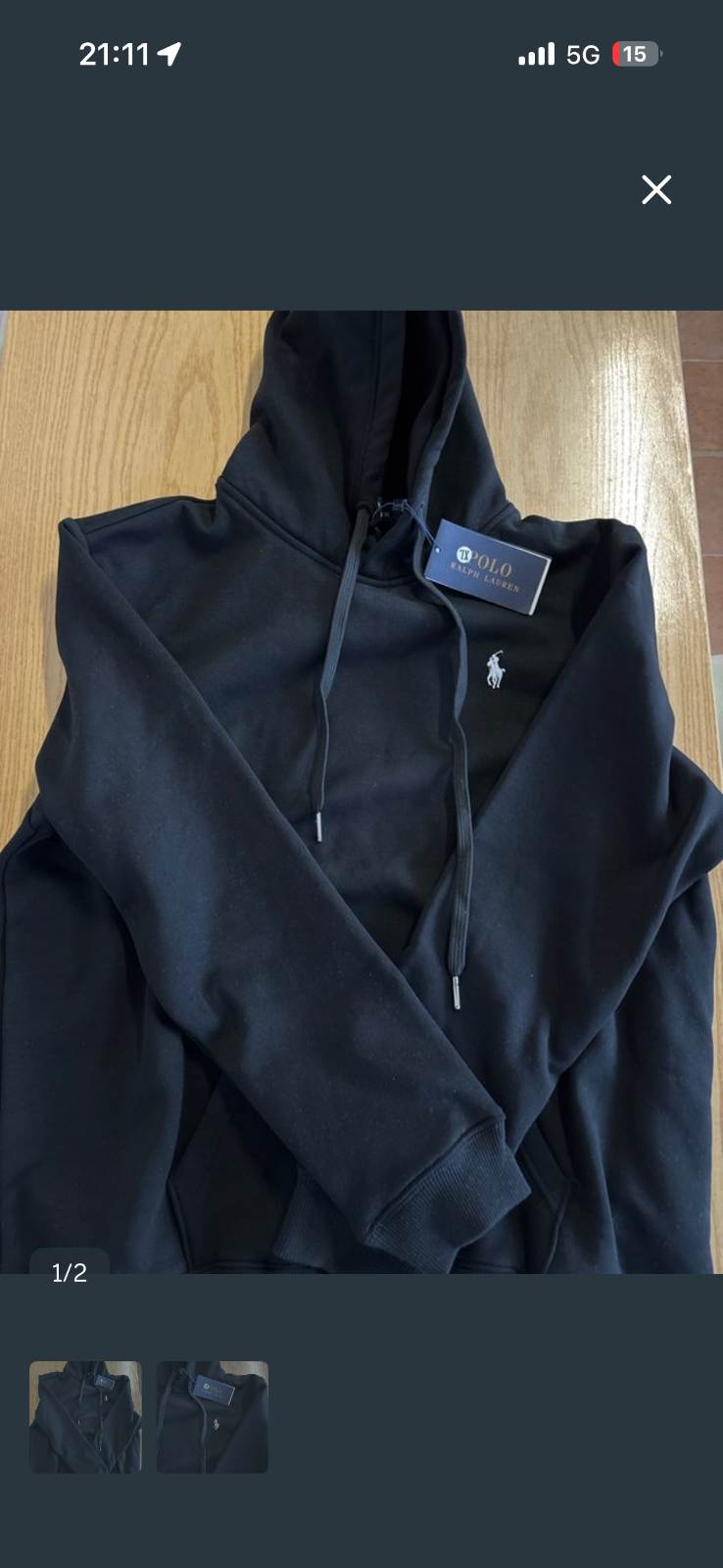 Polo Ralph Lauren sudadera con capucha negra 1