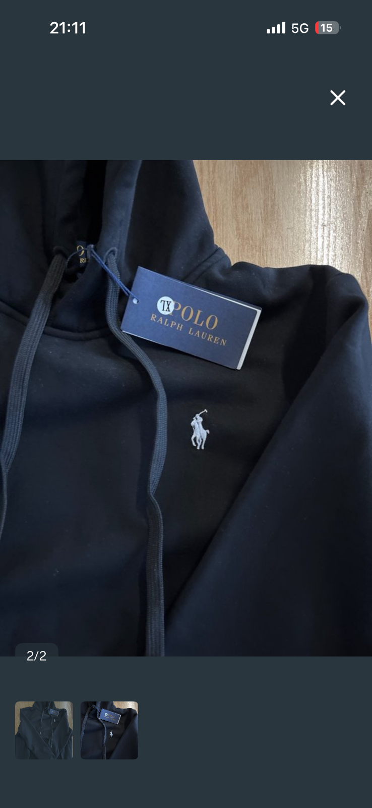 Polo Ralph Lauren sudadera con capucha negra 2