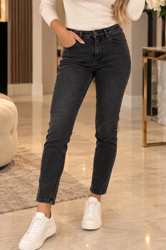 New Look fekete-szürke skinny farmernadrág – EU 36 1