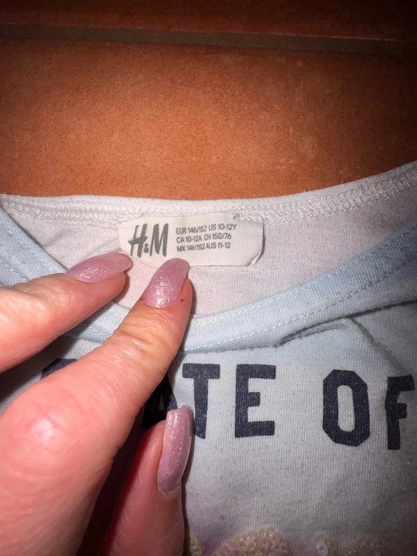 H&M Arizona feliratos, flitteres lány póló – 146/152 4