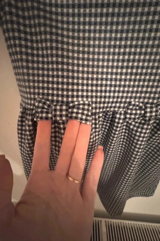 Kockas kislany ruha aranyos masnis 104 4