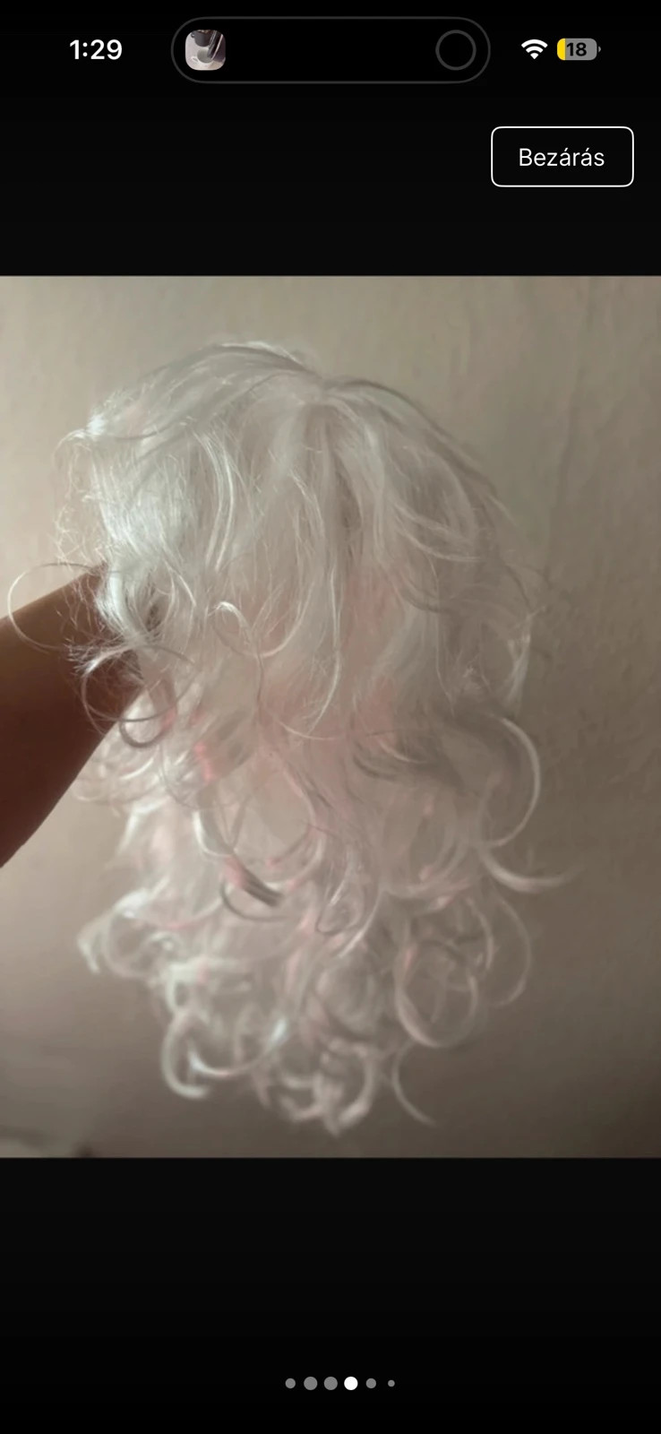 Hosszú fehér hullámos paróka – cosplay / jelmez 3
