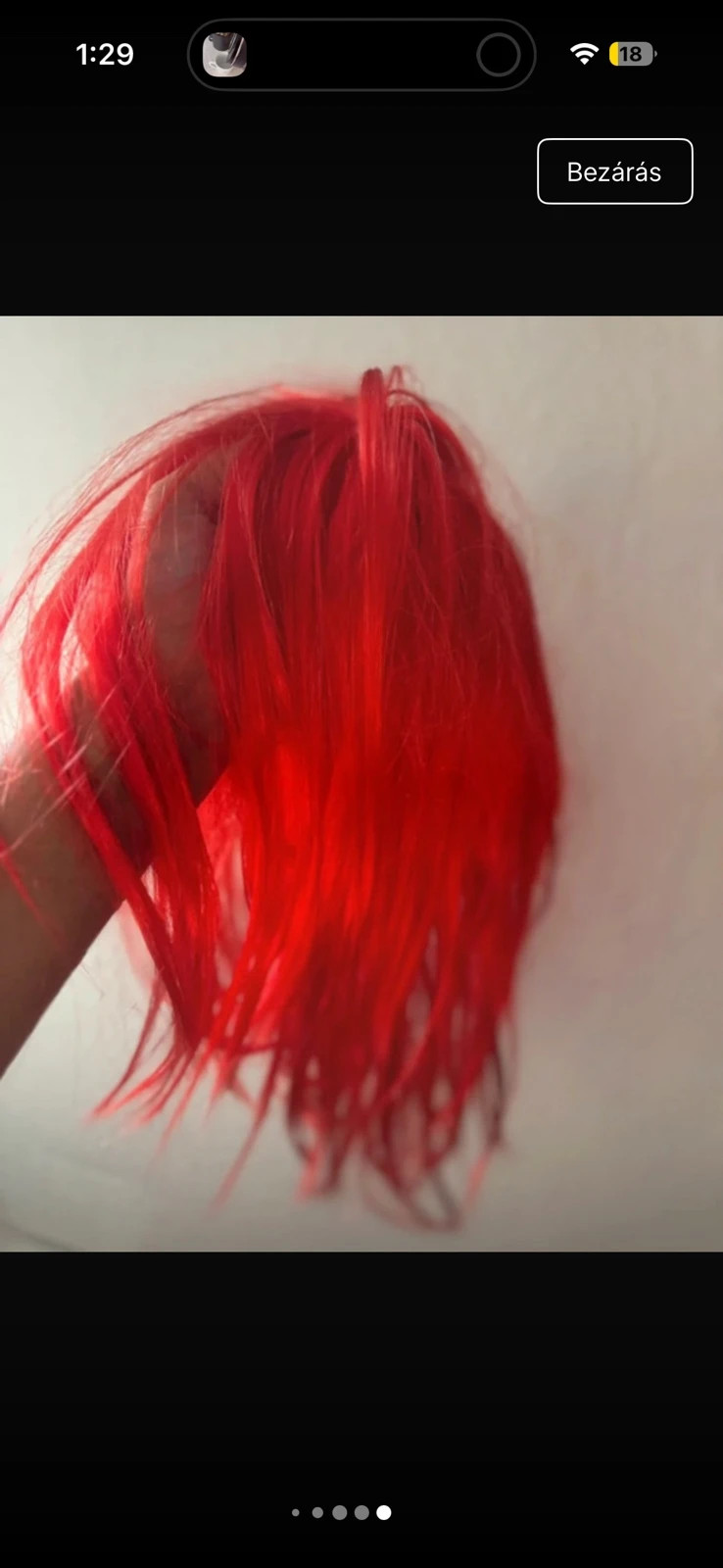 Hosszú piros paróka fekete nyuszifüllel – cosplay / jelmez 3