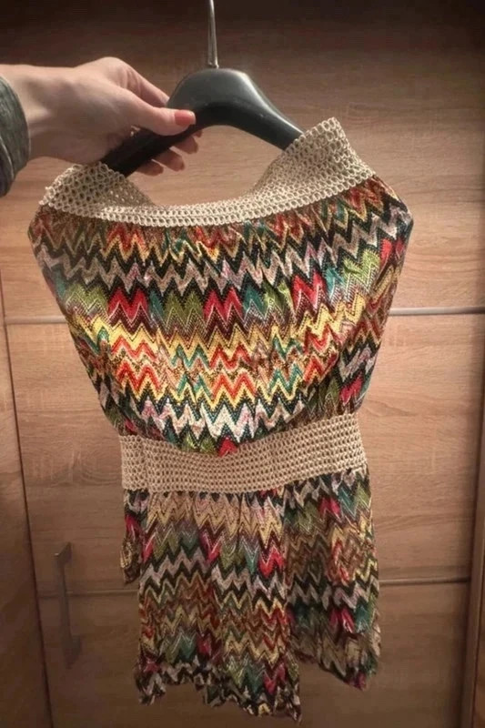 Színes cikkcakk mintás nyári overall / playsuit – S-M 3