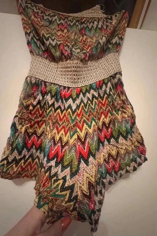 Színes cikkcakk mintás nyári overall / playsuit – S-M 4