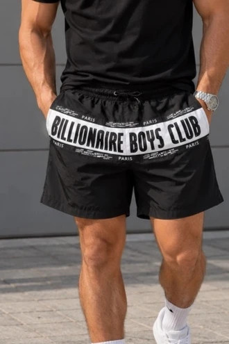 Férfi fekete rövidnadrág – Billionaire Boys Club mintával 1