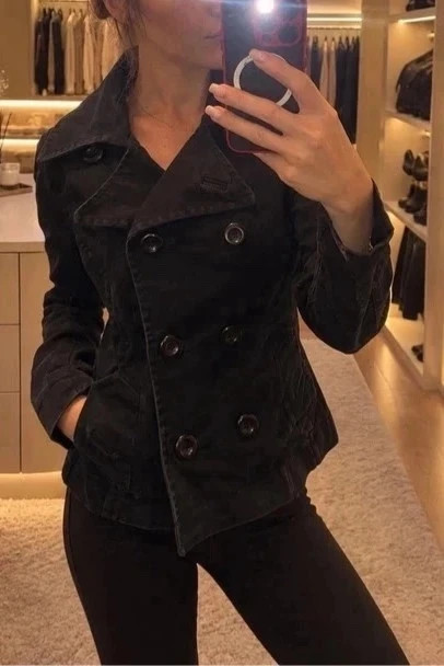 H&M fekete rövid trench kabát / dzseki M/L 1