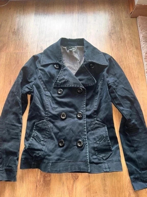 H&M fekete rövid trench kabát / dzseki M/L 4