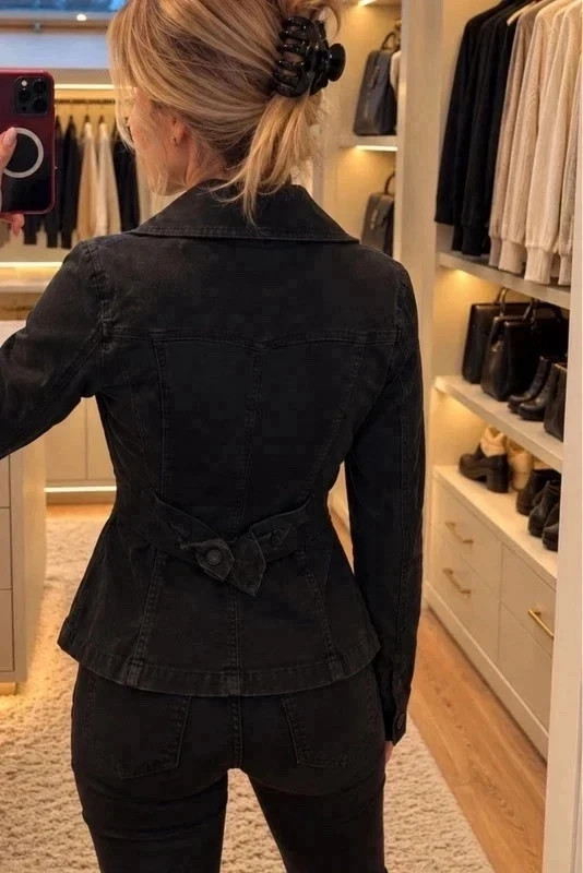 H&M fekete rövid trench kabát / dzseki M/L 2