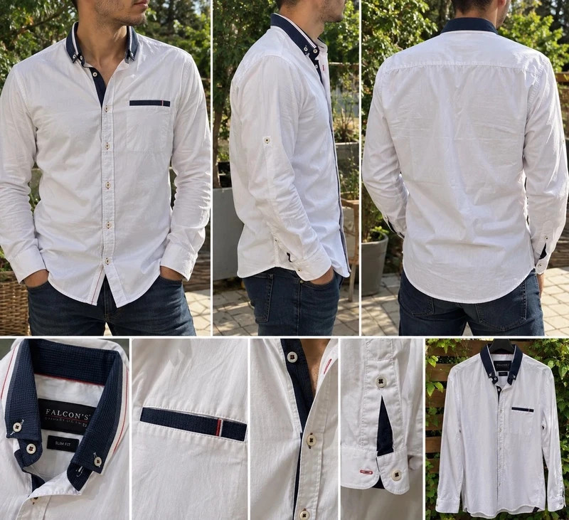 Falcon’s férfi ing 2 db – fehér, slim fit-L 3