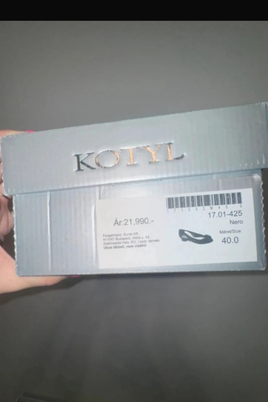 KOTYL fekete gyöngyös magassarkú cipő – 40-es – alkalmi 4