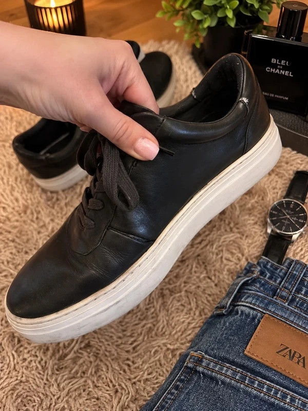 Vagabond férfi bőr sneaker – fekete-fehér, 40-es 2