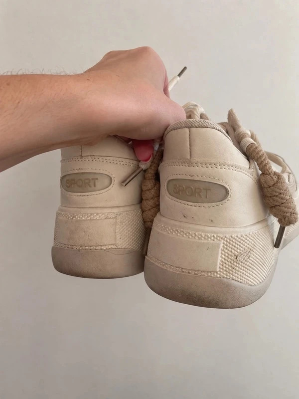 Sinsy bézs chunky sneaker vastag fűzőkkel – 40 3