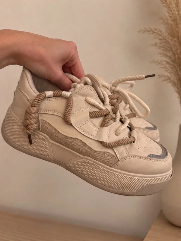 Sinsy bézs chunky sneaker vastag fűzőkkel – 40 1