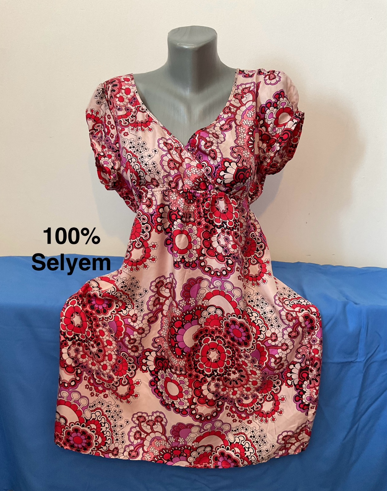 100% Selyem ruha, tunika 44-es XL 1