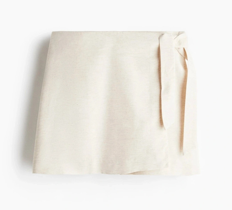 Minifalda pantalón en mezcla de lino de H&M 1