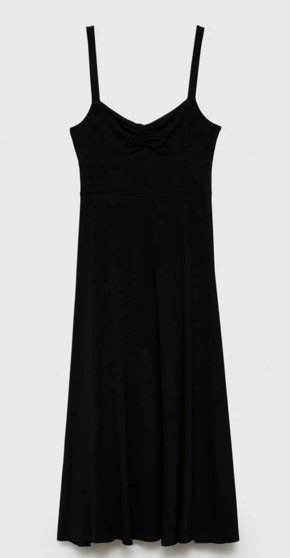 Vestido evasé tirantes negro de mango 1