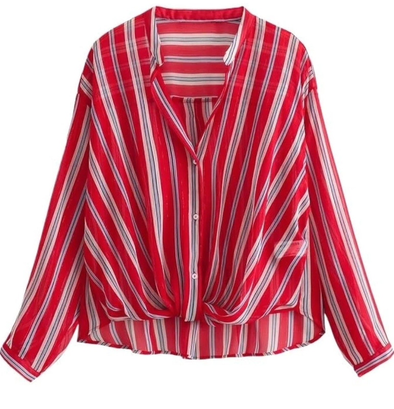 Camisa transparente a rayas de Zara 1