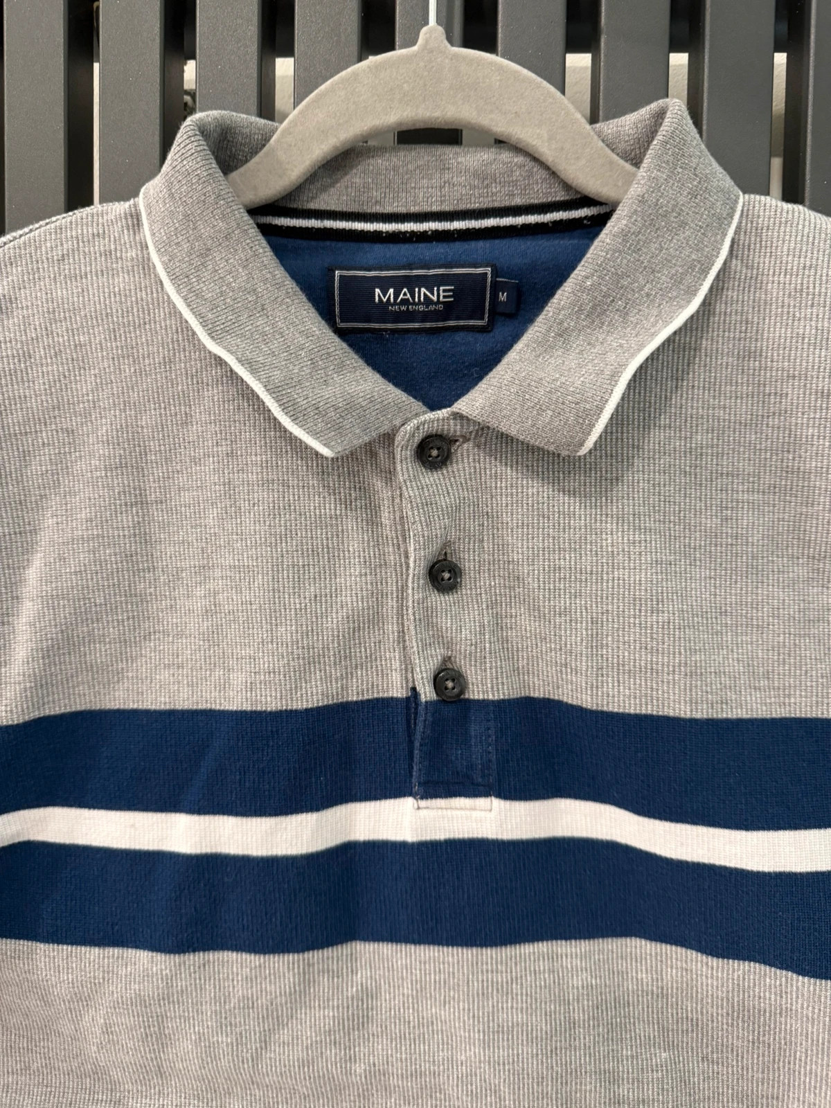 Maine New England csíkos férfi galléros póló - M méret 2