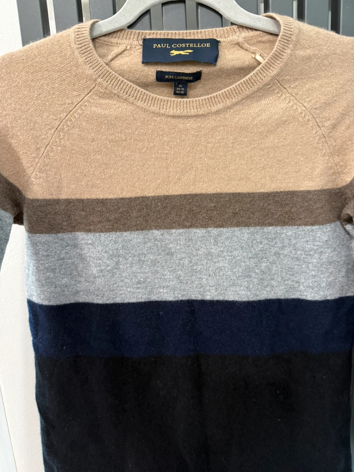 Paul Costelloe 100% Kasmír csíkos pulóver - XL méret 3