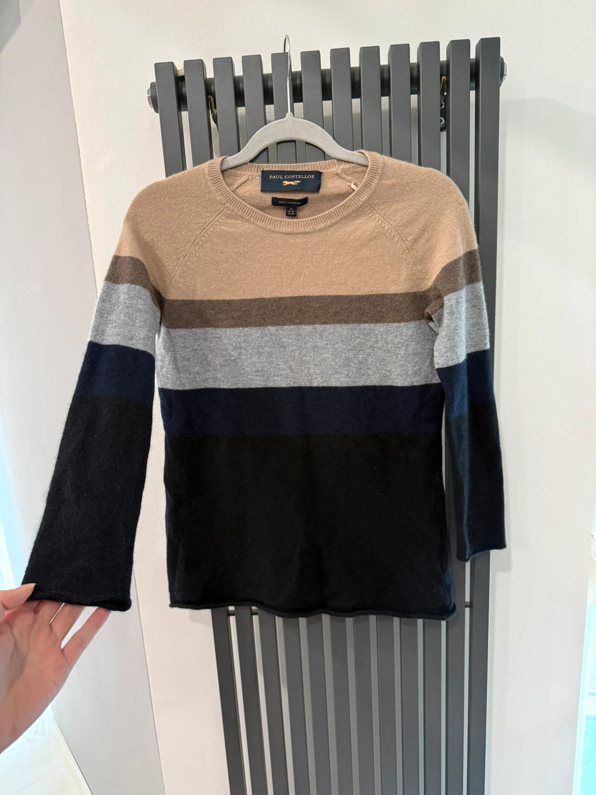 Paul Costelloe 100% Kasmír csíkos pulóver - XL méret 2