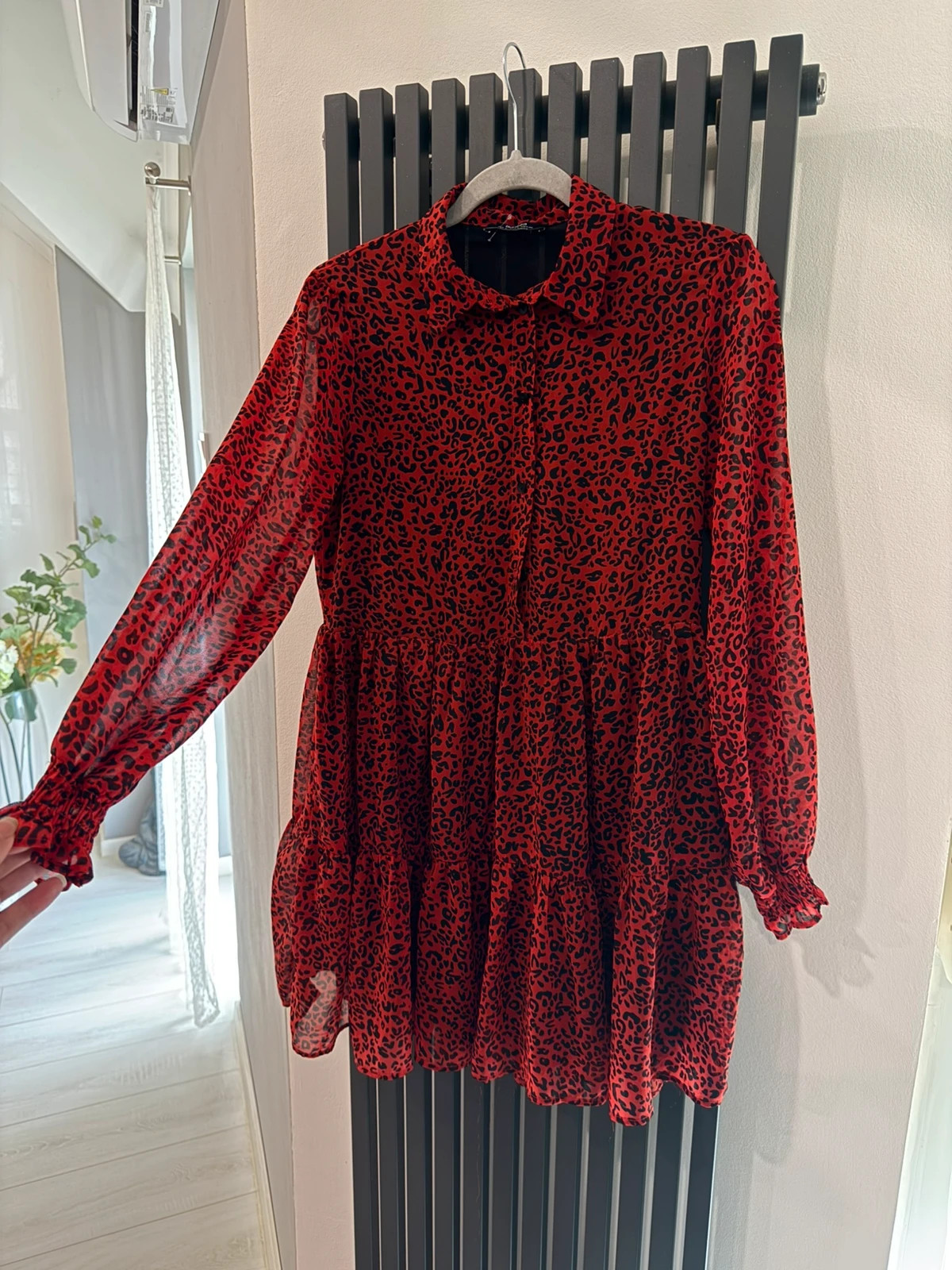Bershka piros leopárdmintás ruha – S méret 2