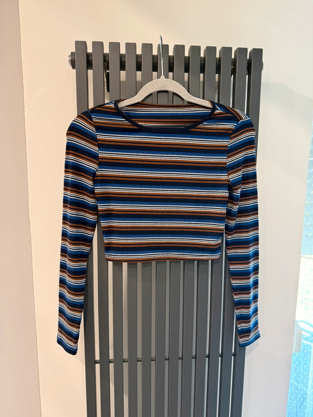 Shein csíkos bordázott crop top – XS méret 2