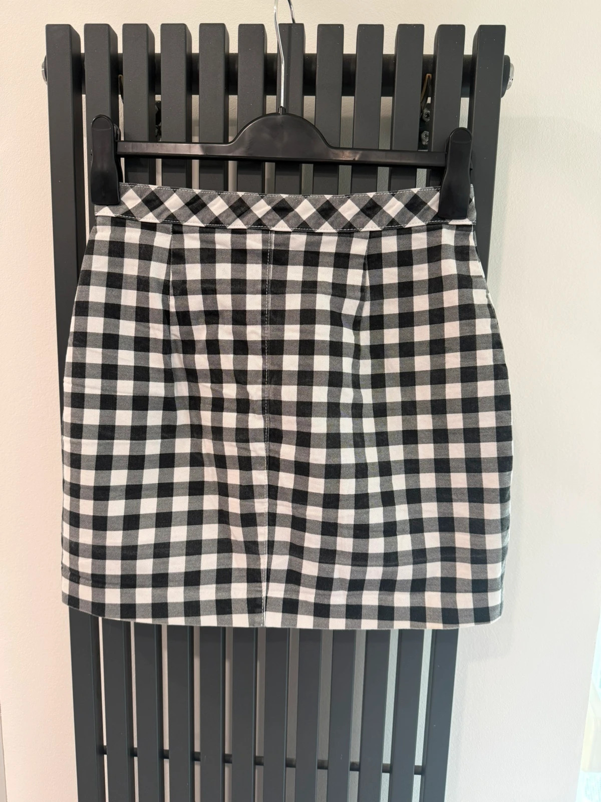 Fekete-fehér kockás (gingham) H&M miniszoknya 3