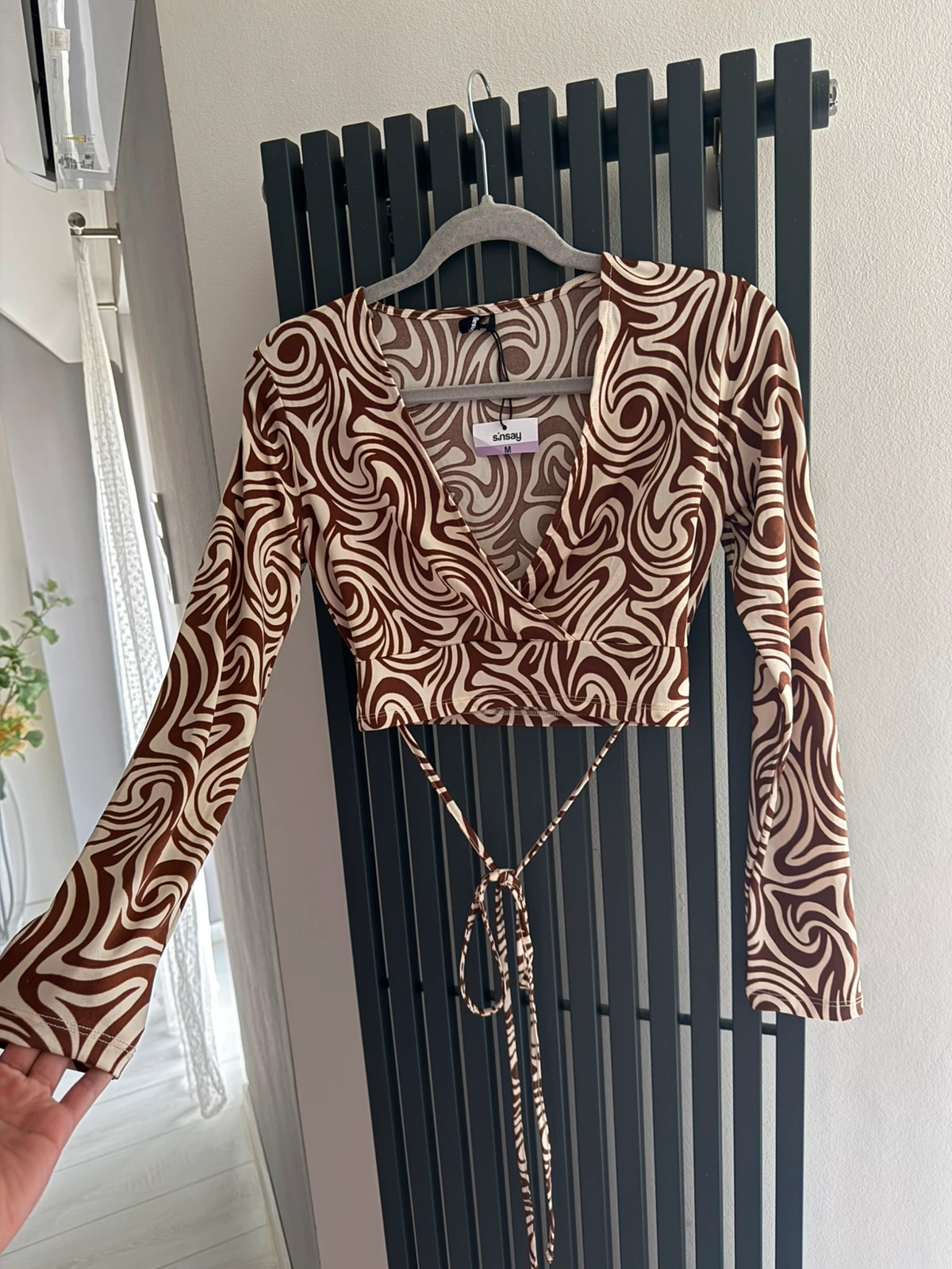 Sinsay márványmintás crop top - M méret 3