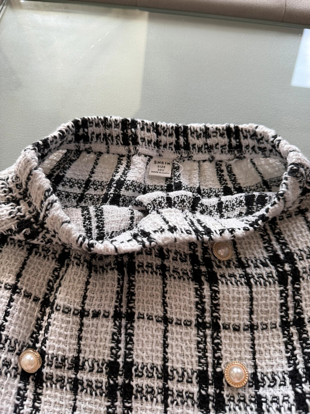 Shein Tweed Kockás szoknya 3