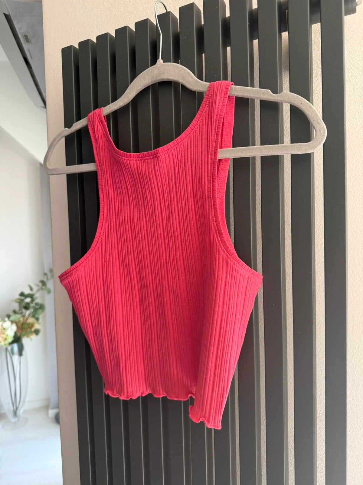 Cropp rózsaszín bordázott Crop Top – M méret 4