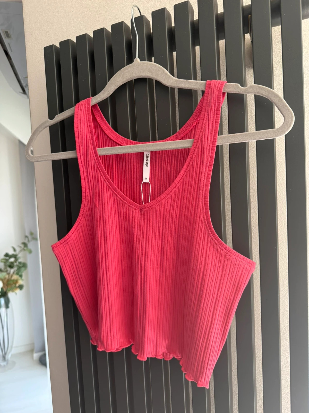 Cropp rózsaszín bordázott Crop Top – M méret 1