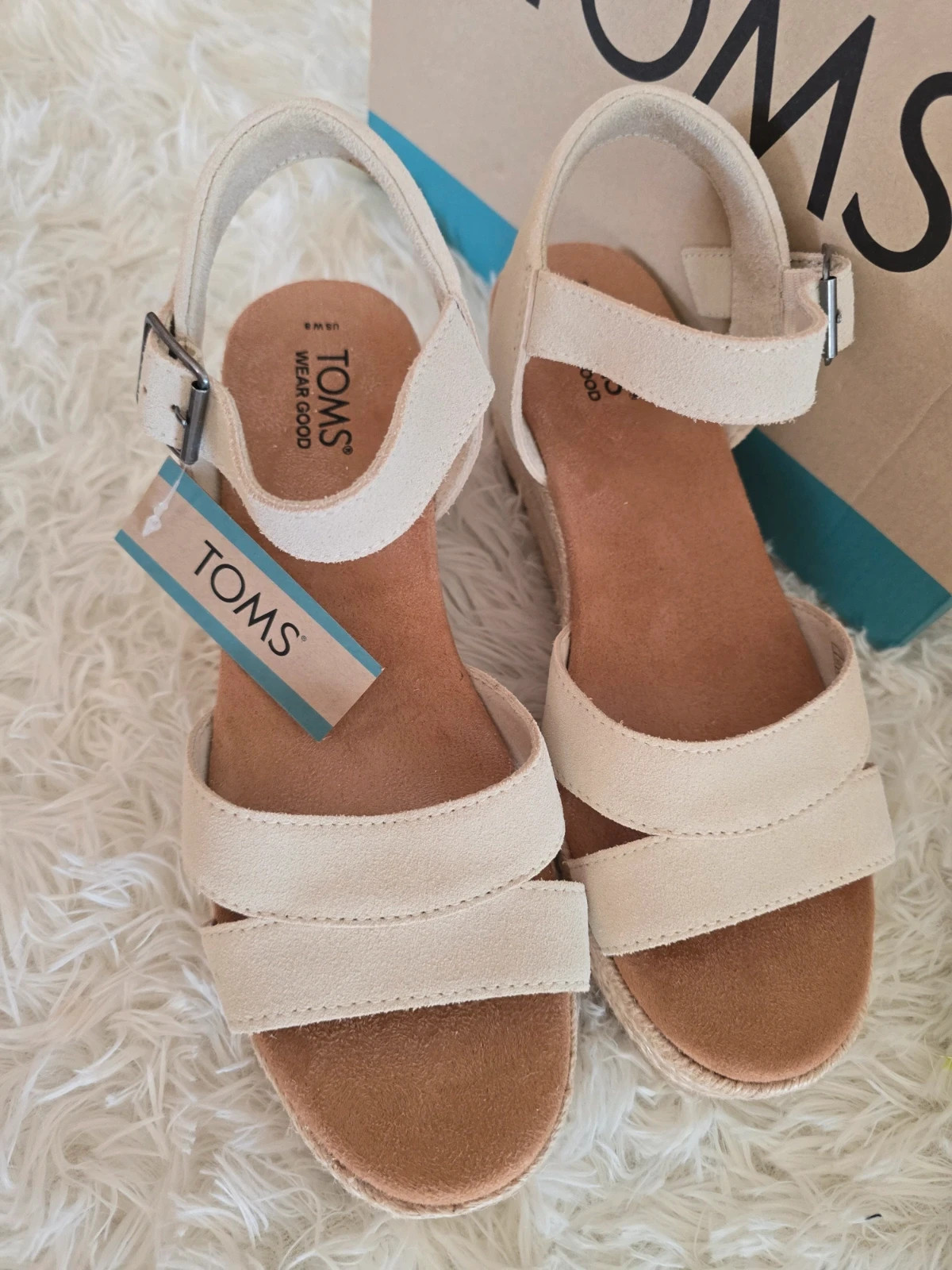 Eredeti TOMS Audrey platform bézs színű extra kényelmes és extra minőségű szandál 38,5cm új,címkés 2