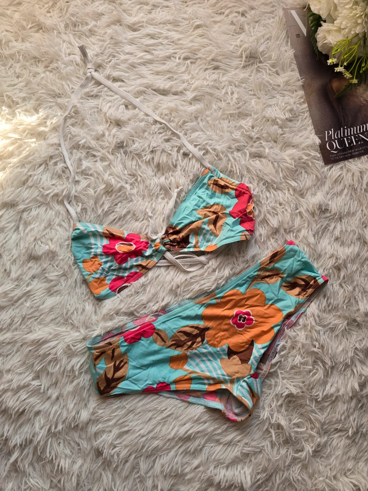 Új, virágmintás Karat Fashion bikini szett / kétrészes fürdőruha! S méretű 1