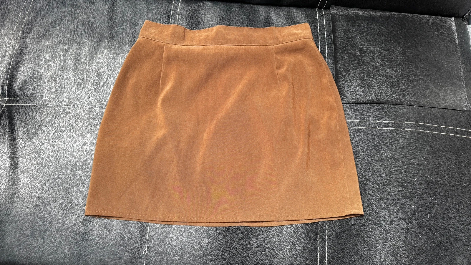 Barna velúr hatású mini szoknya XS 1