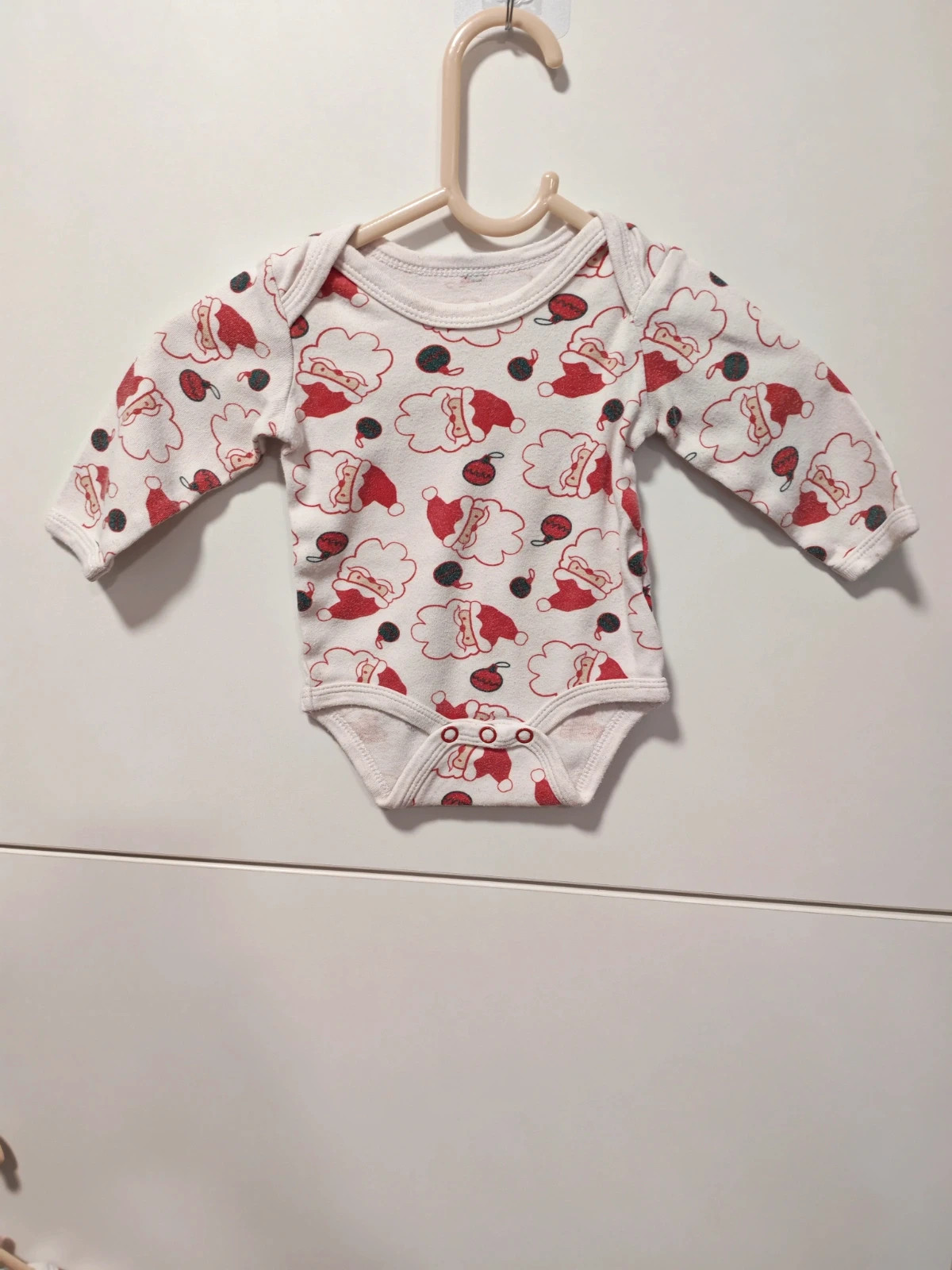 3db-os unisex karácsonyi hosszú ujjú body 62-es 2