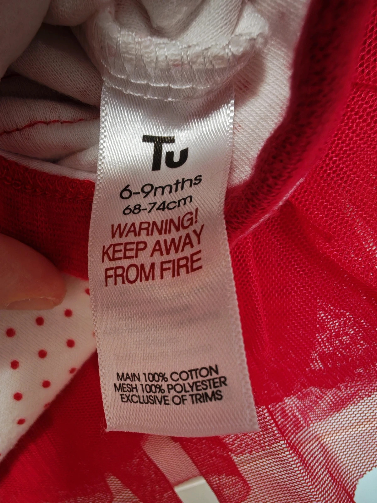 Tüllös piros body 68-74 3