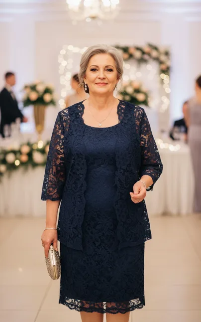 Csipkés alkalmi ruha boleróval 46/48-as 1