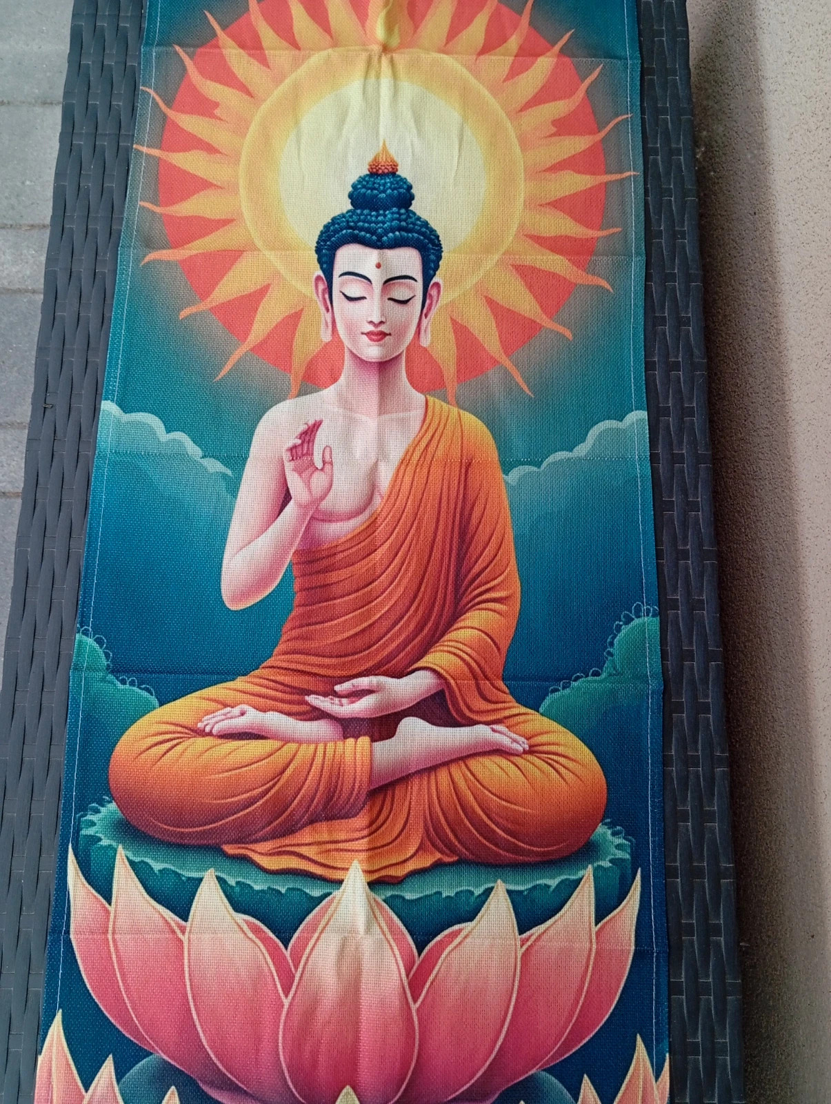Színes Buddha asztal közép terítő 140x40cm. 2