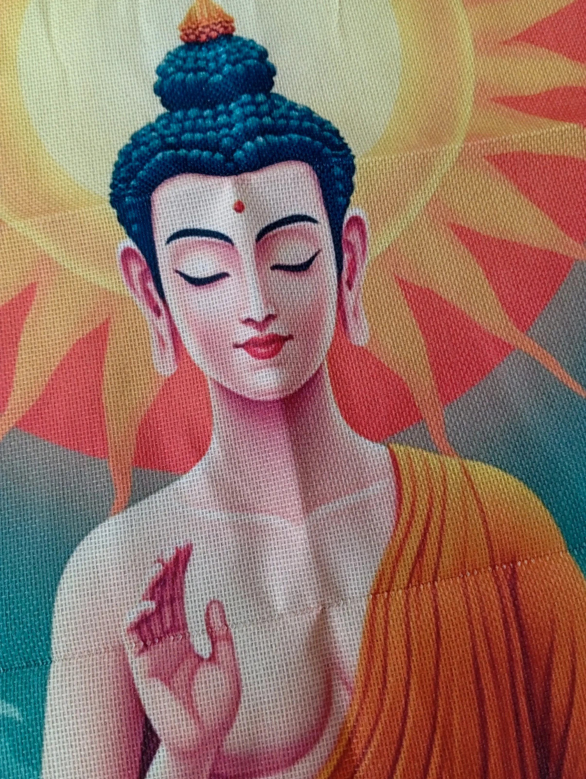 Színes Buddha asztal közép terítő 140x40cm. 3