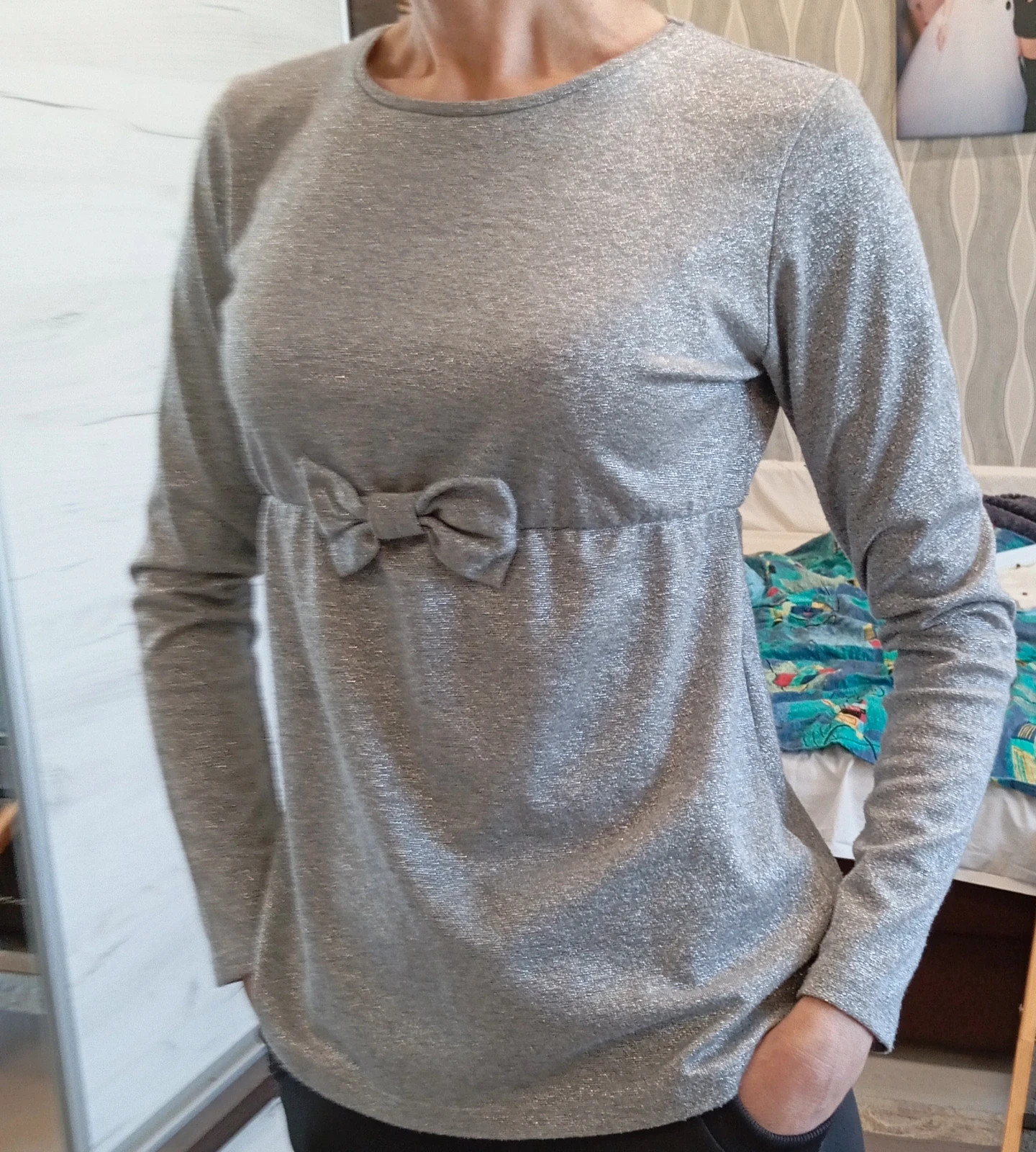 Szürke csillogó Zara Kids lány felső 1
