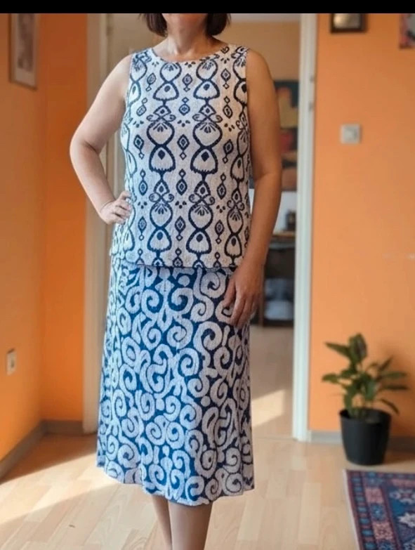 💙🤍 Beloved kék-fehér mintás kétrészes szett (XL) 2
