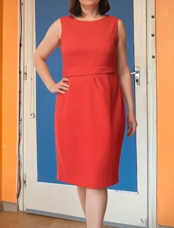 Gyönyörű piros Soon női midi ruha 1